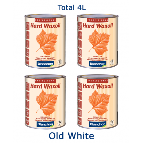 Blanchon HARD WAXOIL (hardwax) 4 ltr (four 1 ltr cans) OLD WHITE 05721336 (BL)